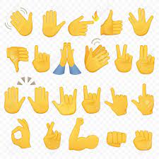 Escuela de lenguaje de señas las manos hablan. Conjunto De Iconos De Manos Y Simbolos Emoji Iconos De La Mano Gestos Diferentes Manos Senales Y Signos Ilustracion Vectorial De Fondo Alfa Ilustraciones Vectoriales Clip Art Vectorizado Libre De Derechos Image