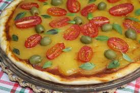 Dough for homemade pizzas is flavored with granulated garlic and italian seasonings. Pizza Napolitana Jornada Vegana