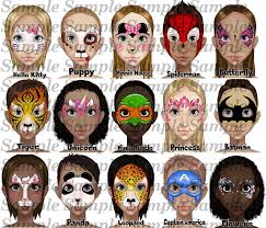Face Painting Design Board Face Paint Design Menu Board Etsy In 2021 Face Painting Halloween Face Painting Designs Face Painting Easy