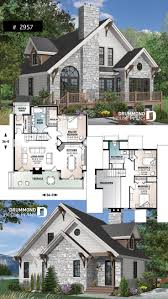 The master suite features french doors and a luxurious master bath with a raised area for a whirlpool tub. Northwest Style Cottage House Plan 3 Beds Large Terrace Mezzanine Fireplace Best Pin