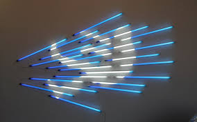 James Clar Freefall 2011 Fluorescent Lights Acrylic Tubes And Light Filters Dimensions Variable Galeria Senda