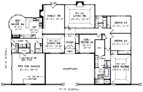 Below are several u shaped house plans with courtyard: Hartford Ii 3445 4 Bedrooms And 2 Baths The House Designers