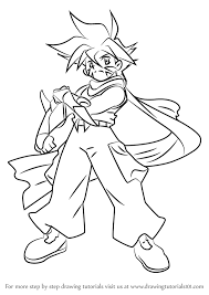 Learn How To Draw Kai Hiwatari From Beyblade (Beyblade) Step By Step :  Drawing Tutorials