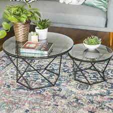 Adrianna 2 Piece Coffee Table Set 190 Smaller One Use As Plant Stand Glass Coffee Table Coffee Table Coffee Table Setting