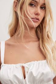 Corset White Satin Bandeau Top Satin Corset Crop Top White NA-KD
