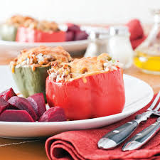 Poivrons Farcis Au Boeuf Et Riz Food Confort Food Stuffed Peppers