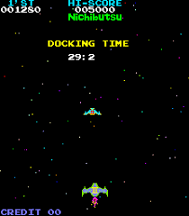 Flyer de espacio es un espacio sencillo y adictivo juego. Arcade Moon Cresta Nichibutsu 1980 Program Bytes 48k