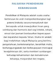 Falsafah pendidikan kebangsaan dan falsafah pendidikan guru. Top Pdf Falsafah Pendidikan Kebangsaan