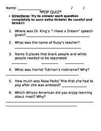 These people mostly work in fields to grow tobacco, rice, and cotton. Black History Month Pop Quiz By Amanda S A Plus Activities Tpt