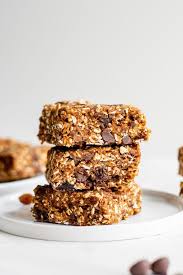Desert made with oatmeal whole foot plant based. No Bake Oatmeal Raisin Chocolate Chips Bars Running On Real Food