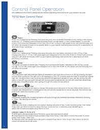 The fact that every single seat has its own controls of each jet is amazing. Control Panel Operation