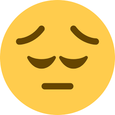 The emoji looks as if pleading or begging for something. Pensive Face Emoji