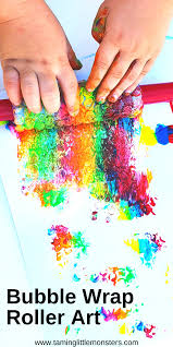 Bubble Wrap Roller Art For Kids In 2020 Art Activities For Kids Preschool Art Activities Preschool Art
