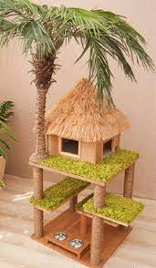 Domik Dlya Koshki S Palmoj Catfurniture Diy Cat Tree Cat Room Cat Diy