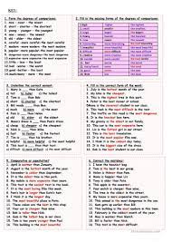 It contains five different exercises. Comparatives And Superlatives Worksheet Free Esl Printable Worksheets Made By Teachers Learn Hebrew Grammar Practice English Vocabulary Words