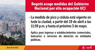 Debido a las condiciones del semáforo de alertas y medidas que bogotá adoptó desde hace un mes, se prevé un menú de opciones y medidas de alerta naranja, que serán discutidas en un comité epidemiológico nacional, el cual se adelantará el día de hoy, a las 2:00 p.m. J0omyqz1ovskim