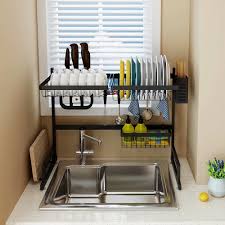 Stainless steel kitchen shelf rack drying drain storage. 25 59 33 46 Inches Stainless Steel Drain Rack Sink Rack Plate Bowl Dish Drainer Kitchen Tool Shelf Cutlery Holder Storage Overstock 30617425