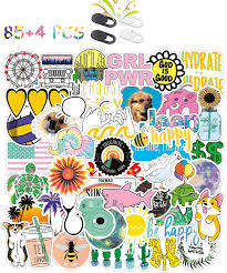 You’ll find stickers with popular phrases, funny stickers, trendy designs, and custom vinyl stickers that can feature your own words, initials, or an illustration of your family. 85 Pieces Cute Vsco Stickers For Water Bottles Aesthetic Trendy Stickers For Teen Girls Perfect For Laptop Phone Water Bottle Walmart Com