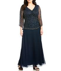 Jkara Plus Size V Neck Mock 2 Piece Beaded Gown Dillard S Shabby Chic Dress Plus Size Dresses Womens Maternity Dresses