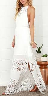 Casual Beach Wedding Dresses To Stay Cool Modwedding Casual Beach Wedding Dress Lace Maxi Dress Halter Maxi Dresses