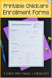 Preschool And Childcare Enrollment Form Childcare Home Childcare Teaching Techniques