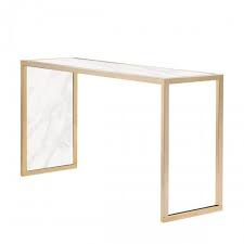 Gold Finish Console Table Faux White Marble Marble Console Table Gold Rooms Gold Furniture