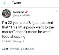Wee wee wee all the way home. This Little Piggy Got Butchered Whitepeopletwitter