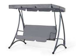 Balancelle De Jardin Balancelle En Metal Et Tissu Gris Fonce Temple Balancelle De Jardin Mobilier De Salon Mobilier Jardin