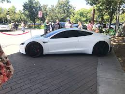 Gallery White Tesla Roadster And Semi Truck At The 2018 Tesla Shareholder Meeting X Auto Tesla Roadster Roadsters Tesla