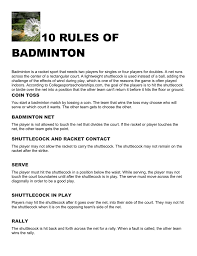 A ball must land within bounds for play to. 10 Rules Of Badminton Badminton Is A Racket Sport That Needs