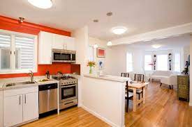 Meanwhile the overall kitchen area including the breakfast counter shows a clean looking environment which is the most essential aspect of a futuristic design. Half Wall Kitchen Houzz