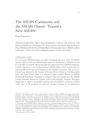 Pdf The Asean Community And The Asean Charter Towards A New Beginning