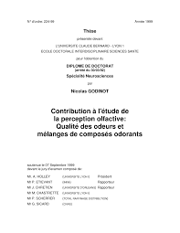 Pdf Contribution A L Etude De La Perception Olfactive Qualite Des Odeurs Et Melanges De Composes Odorants