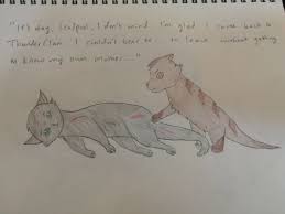 Frostedstarfall S Entry Hollyleaf S Death Warrior Cat Drawing Contest Most of the art of spiderleg and daisy on da is of them looking all upset at eachother, so i decided to draw them in a happier picture. warrior cat drawing contest