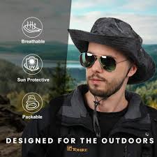 CAMOLAND Camouflage Outdoor Fishing Boonie Hat with Wide Brim UV Protection  Summer Safari Sling Bucket Cap UPF 50+: Buy Online at Best Price in UAE
