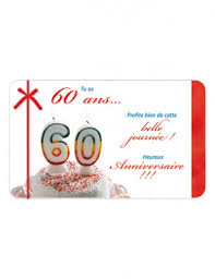 Carte anniversaire, carte de voeux, carte de félicitations. Carte Anniversaire 60 Ans Mister Fiesta