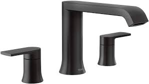 Get free shipping on qualified roman tub faucets or buy online pick up in store today in the bath department. Moen T908bl Genta Lx Two Handle Deck Mounted Modern Roman Tub Faucet Valve Required Matte Black Amazon Com