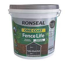 Page 1 of 3 (61 products found) ronseal 5 litre fencelife plus red cedar. Ronseal One Coat Fence Life Tudor Black Oak 9ltr Fence Paint Screwfix Com
