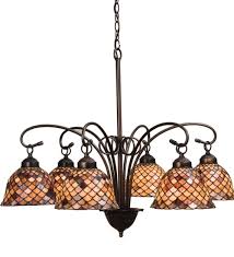 fishscale 6 light chandelier tiffany
