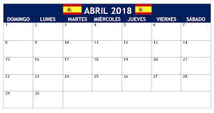 April 2018 Spanish Calendar Printable Calendar Printables Calendar Printables