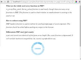 Settimeout() method is used to set a timer which executes a method or specified piece of code after a specified number of milliseconds. Load Data Dynamically On Page Scroll Using Jquery Ajax And Php Phppot