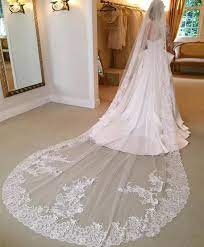 Custom 3m 4m 5m 6m White Ivory 1t Cathedral Wedding Bridal Lace Edge Veil Comb 70 100 Tulle Bridal Veil Wedding Bridal Veils Cathedral Length Wedding Veil