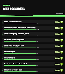 Blue, gold, purple, and green. Ifiremonkey On Twitter Fortnite Week 7 Challenges Week 7 Xp Coin Info 3 Golden Coins 4 Green Coins 2 Purple Coins 5 Blue Coins