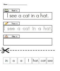 Cat In The Hat Sentence Building Free Printable Sentence Building Sentences Kindergarten Kindergarten Writing