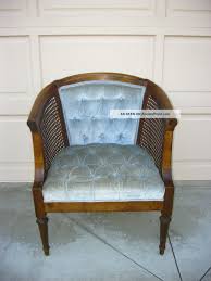 Vintage Mid Century Modern Cane Tufted Baby Blue Velvet Club Arm Chair Post 1950 Photo Dining Chairs Diy Chair Club Armchair