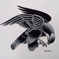 Bird Of Prey Tattoo Tattooing By Mike Adams Traditional Tattoo Chest Piece Tattoos Bird Of Prey Tattoo