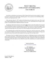 West Virginia Employers Withholding Tax Tables Pages 1 20
