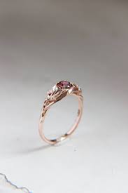 Garnet Rose Gold Engagement Ring Custom Proposal Ring Leaves Nature Ring Gold Ring Uniqu Garnet Engagement Ring Rose Engagement Ring Nature Engagement Ring