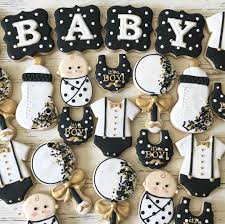 Black And White Baby Shower Cookies Sonia Kim Cookie Decorator On Instagram Black White Gold Classy Baby Shower Cookie Gold Baby Shower Decorations Classy Baby Shower Gold Baby Shower Cake