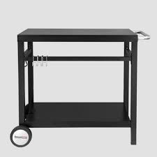 What is the price range for wood kitchen prep tables? 34 X 20 Double Shelf Movable Patio Console Table With Handle Outdoor Kitchen Prep Trolley With Storage Black Royal Gourmet Target